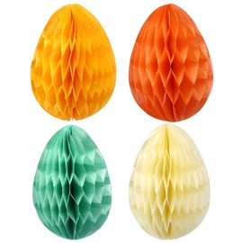 12 Easter eggs made of tissue paper for hanging and decorating, 7 cm including ribbon, ideal Easter decoration for bushes and branches, reusable, pastel, set 1