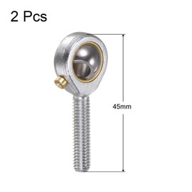 sourcing map 2pcs POS6 M6 Male Rod End Bearing M6x1 Right Hand Thread, Self-Lubricating Joint Rod Ends, Includes Jam Nut