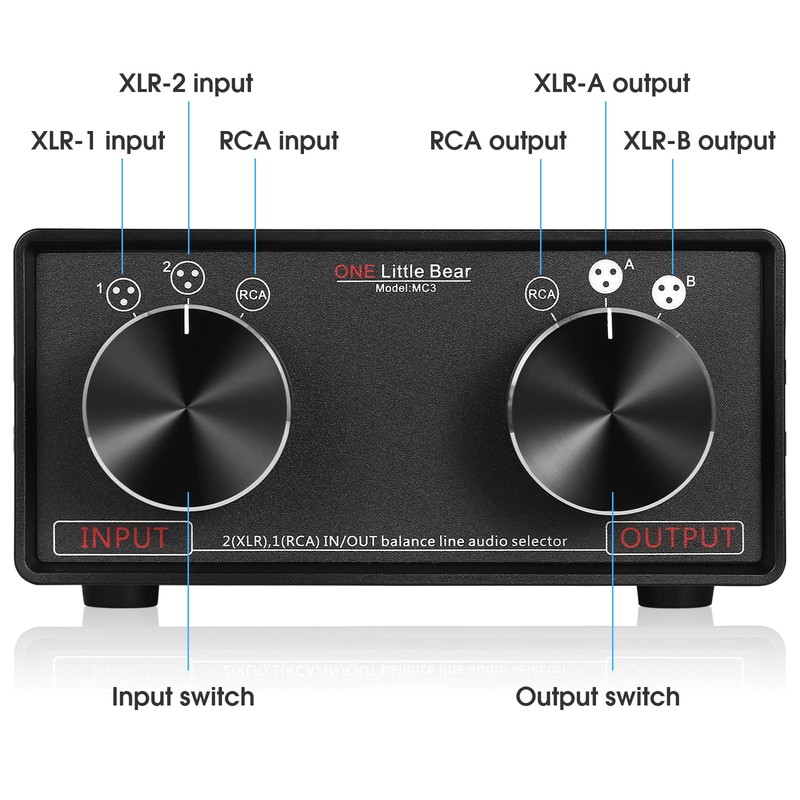 Nobsound Little Bear MC3 3-IN-3-OUT XLR Balanced/RCA Stereo Converter Audio