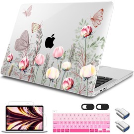 Tuiklol for MacBook Pro 16 inch Case (2020 2019 Release) Model A2141, Hard Shell Case for Keyboard Cover& OTG & Camera Cover with Retina Display and Touch Bar Fits Touch ID,Vintage Flower