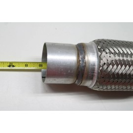 Canammex Exhaust Exhaust Pipe Flex 2.5" x 6" Stainless Steel Double Braided Clamp or Weld-On
