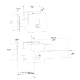 HENYIN Heavy Duty Door Lever Keyed Entry Door Lock Set/with Deadbolt and Door Lever, Door Knob Hardware Wave Handle and Closet Lockset(A8011F)