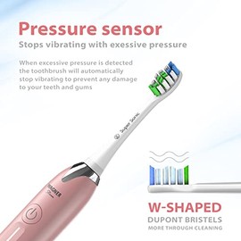 Cepillo de dientes Wagner & Stern para blanquear ultrasónico con sensor de presión. 5 modos de cepillado y 4 niveles de intensidad con control desliza