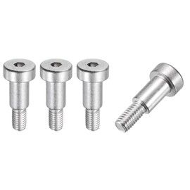 sourcing map 4 Pcs 304 Stainless Steel Shoulder Bolt 8mm Shoulder Dia 12mm Shoulder Length M6x1 Thread Hex Socket Shoulder Bolts for Hydraulic Injection Molding Machinery Industries