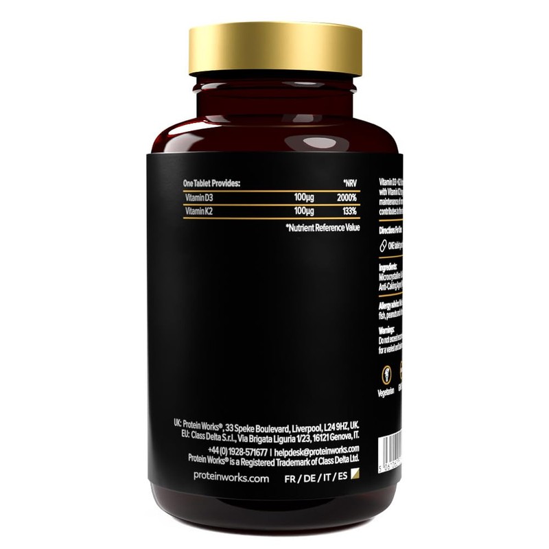 Vitamin D3 + K2, 4000 IU Vitamin D3, 100μg Vitamin