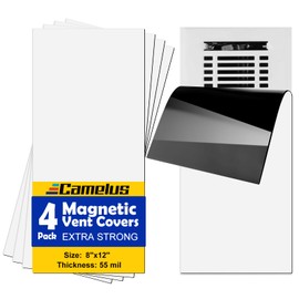 Magnetic Vent Covers, Air Vent Covers, 8" x 12", Ultra Thick 55mil, High Strength Magnetic, Strong Vent Covers for Home Floor, Ceiling, Wall Registers, HVAC, AC, RV, and Heater Vents (4pack)