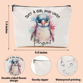 CFGBFDGH Penguin Gifts Makeup Bag, Penguin Stuff Cosmetic Bag Travel Organizer Bags Makeup Pouch, Christmas Birthday Animal Lovers Gifts for Women Girls Friends Daughter