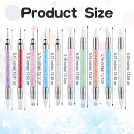 10 PCS Silicone Nail Tools, Dual Tipped Silicone Nail Tools 3D Gel Nail Art Sculpture or Sculpting, Painting, And Carving Design Nail Foil Carving Drawing Effect Shaping Drawing