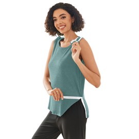 Deyeek Post Shoulder Surgery Shirts for Women Tear Away Snap Button Rotator Cuff Shirt Mastectomy Chemo Port Access Tank Tops