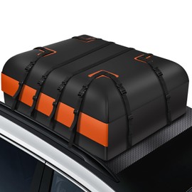 WdfCariP Car Rooftop Waterproof Roof Bag, 21 Cubic Feet Large Capacity Cargo Transportation roof Cargo Bag for All Vehicle with/Without Racks - Anti - Slip Mat, Door Hooks, 10 Straps, Luggage Lock