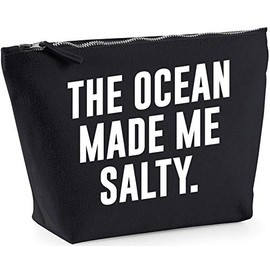 Hippowarehouse The Ocean Made Me Salty printed make up cosmetic wash bag 18x19x9cm