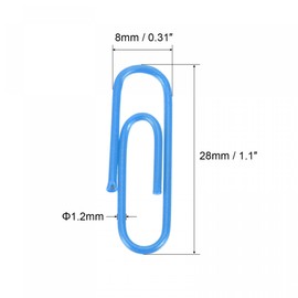 sourcing map Paper Clips Small Size 1.1 Inch Vinyl Coated to Prevent Tearing Pages with Box for Organize Office Home Blue Count 600