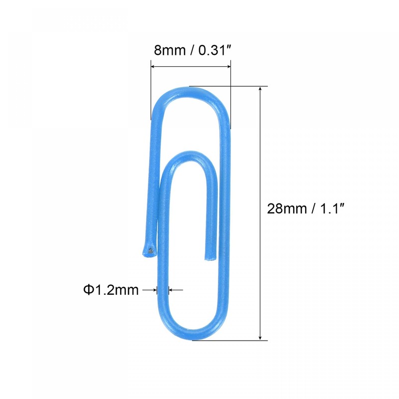 sourcing map Paper Clips Small Size 1.1 Inch Vinyl Coated