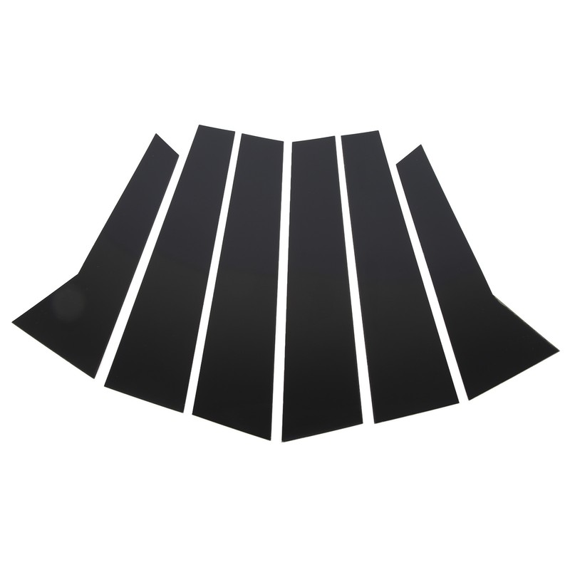 6Pcs B Pillar Posts Trim Glossy Black Exterior Window Decal