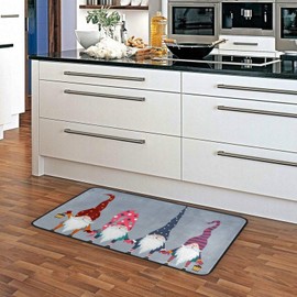 Kitchen Rugs Gnomes Friends Christmas Design Non-Slip Soft Kitchen Mats Bath Rug Runner Doormats Carpet for Home Decor, 39" X 20"