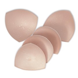 WMugthome 4 Pcs Triangle Waterproof Push-Up Bra Pad Sewn Padded for Replacement Bikini Sports Bra,Swimsuit Bra Pad Insert(Beige D Cup)