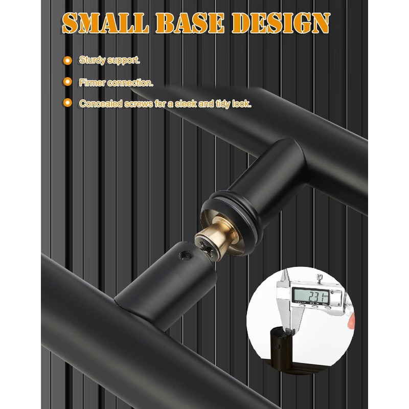 LVYIHAN Matte Black Round Barn Door Handles 12"/16"/18"/24"/36"/48"/59'', Pull Push
