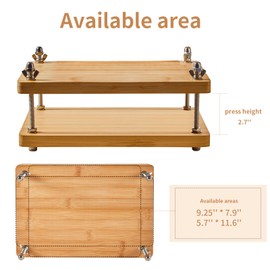 Pamctry Bamboo Wooden Book Press for Book Binding - Portable Book Binding Machine and Book Press (11.6 x 7.9 inches)
