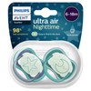Avent Ultra Air Soother Nighttime Glow 6-18 Months X 2 (Assorted Designs/Colours)