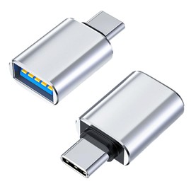 1PCS USB-C OTG Adapter, USB 3.0 Type-C Male to Female Converter, Plug & Play for MacBook/Flash Drive, Silver (C to C OTG)