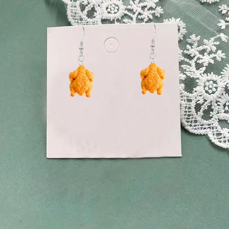 YISXVD Cute Mini Chicken Leg Fried Chicken Earrings Fun Simulation