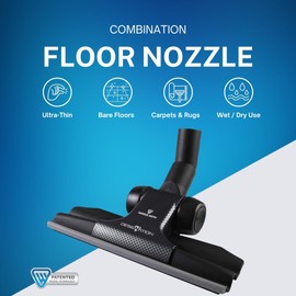 Wessel-Werk RD285 Designation, Ultra-Thin 11 in. Wide Combination Vacuum Floor Attachment for Carpet and Hard Floors, Fits Wet and Dry Vacuum Cleaner