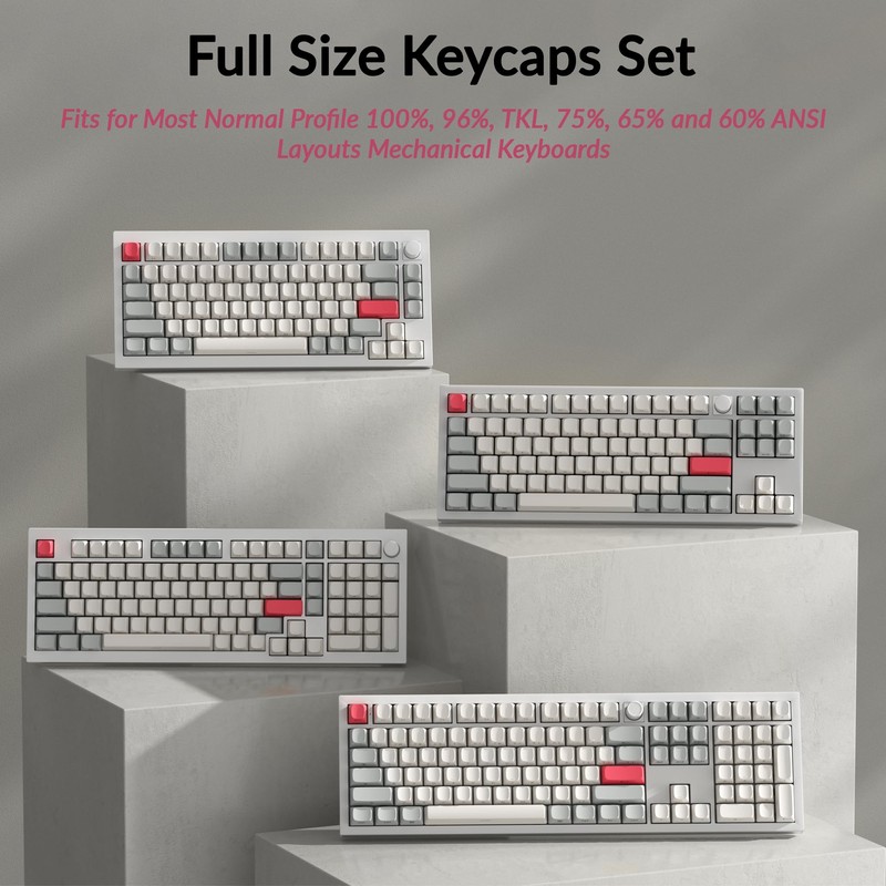Keychron OSA Profile Double-Shot PBT Side-Printed Keycap Set, 141 Keys,