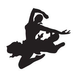 Nursery Pilates Girl Silhouette Ballet Dance Girly Decor Wall Art Sticker Designs Vinyl Stickers for Home House Walls Rooms Windows Bedroom Decoration Size (14x14 inch)