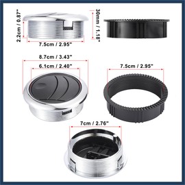 INFINAUTO 4Pcs Round AC Air Outlet Vent Louvered Dashboard Electroplate Knob for RV Bus Boat Yacht Caravan 87mm 75mm Stylish Design