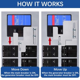 Topyond Generator Interlock Kit for Eaton Cutler Hammer BR Series Panels 150 to 200 Amp 1 1/4 to 1 7/16in Spacing EAT PN200, Thermoelectric Insulation Secure Backup Power Switch