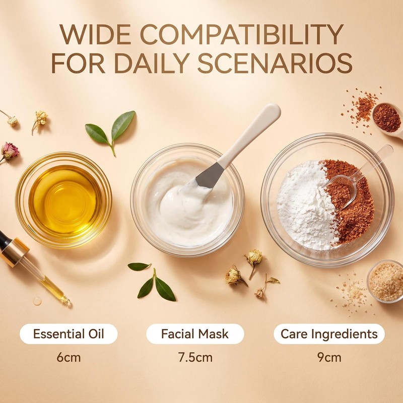 3 Pcs 3 Sizes Clear Glass Reusable Cosmetic Mask Mixing