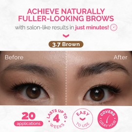 RB RENATA BEAUTY Brow Tint Kit – Eyebrow Tint Set – Dye Kit with Color Tint, Cream Developer and Styling Brush – Long-Lasting Effect Up to 4 Weeks – 30 Applications [Brown]