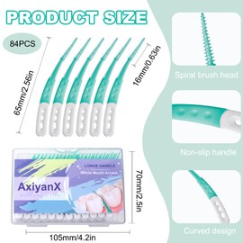 AxiyanX 84PCS Portable Soft Dental Floss Picks,Soft Silica toothpicks,flossers for Adults Teeth Cleaning Tools,interdental Brushes Between Teeth,Disposable Dental Picks
