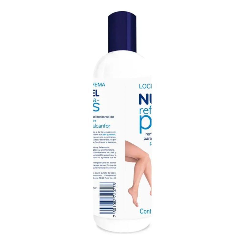 Loción Crema Nuvel Refresca Pies con Mentol y Alcanfor 250ml