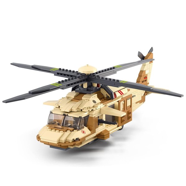 DAHONPA UH-60L Black Hawk Medium Utility Military Helicopter Army Building