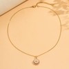 Gweqou Spinning Necklace for Women 18K Gold Plated Dainty CZ