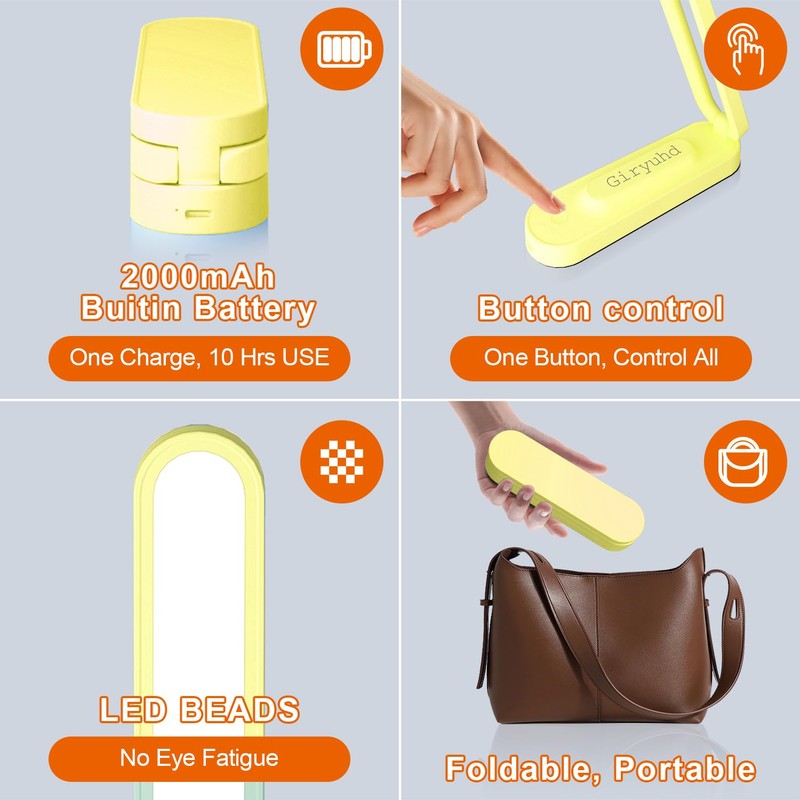 Giryuhd LED Desk Lamp for Office Home & Battery Operated