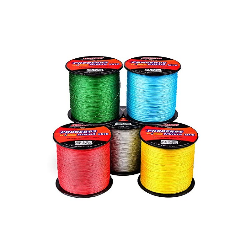 PE Braided Fishing Line (Red, 6LB/300M 4 Strands)