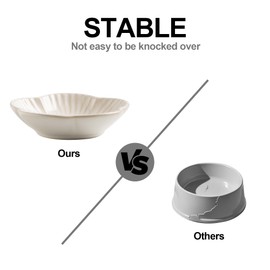 Cat Food Bowls, Ceramic Cat Plates, Cat Dish for Food, Water and Snack, 4.72 Inch, Indoor and Outdoor Use, Kitten Puppy and Small Animals Bowls Set of 3 (White)