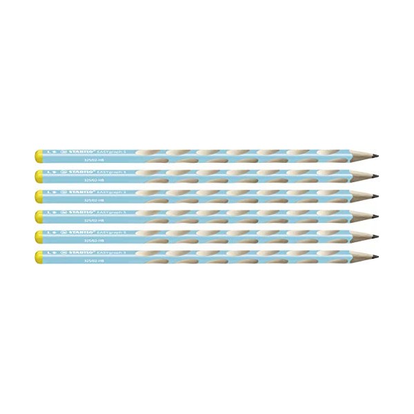 STABILO 325/02-HB-6 Easygraph S HB Left Handed Pencil - Blue (Pack of 6)