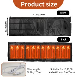 Propane Tank Heater Blanket Gas LP Cylinder Tank Heater with Temperature Controller Adjustment 86-141 °F and Timer Function,Propane Tank Warmer Blanket for 10,20, 30, 40 LB Gas Tanks