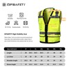 DPSAFETY Reflective Safety Vest With Back Plan Pocket, High Visibility