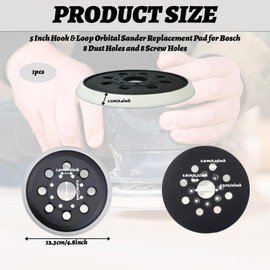 Sander Pads, Random Orbital Sander Pads, Sander Parts,Sanding Pads 123mm Diameter 11mm Thickness, Sander Velcro Pad Replacement for Woodworking and Surface Finishing Tasks