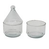 Bloomingville 2-Piece Hand-Blown Glass Stackable Jars with Lids, Clear