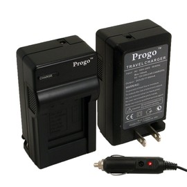 Progo Bp-808 Battery Charger, 110/240V Charger With With Fold-In Wall Plug And Car & Eu Adapter. Works For Canon Bp-807, Bp-808, Bp-809, Bp-819, Bp-827 Camcorder Batteries, Canon Xa10, Vixia Hf G10