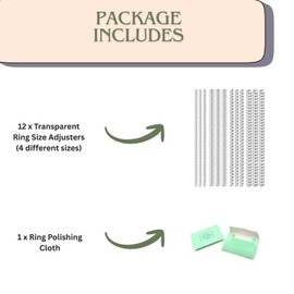 Ring Sizers for Loose Rings, 12 Pieces Invisible Ring Guards with Polishing Cloth, Clear Spiral Ring Tighteners or Spacers, Best Size Fitters for Women and Men