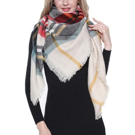 Dimore Trendy Plaid Blanket Scarf Women Big Oversized Long Scarves Warm Winter Tartan Checked Shawl Wrap Scarf Gift For Women