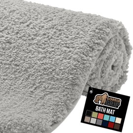 GORILLA GRIP Bathroom Rugs, 30x20, Ultra Soft Absorbent Mat, Thick Plush Bath Rug, Machine Washable, Microfiber Quick Dry, Mats for Shower, Bathtub and Floor, Home Decor Accessories, Light Gray