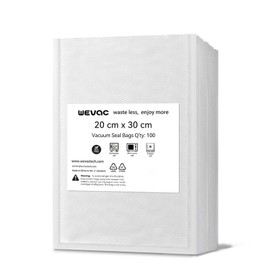 [2024 New] 20x30cm 100 Count Precut Bags, Vacuum Sealer Bags for Food, Great for Food Storage, Sous Vide and Meal Prep, Wevac Lite