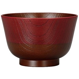 Canoe 74530 Traditional Japanese Color Lacquer Soup Wan, 11.2 fl oz (330 ml), Ancient Vermilion